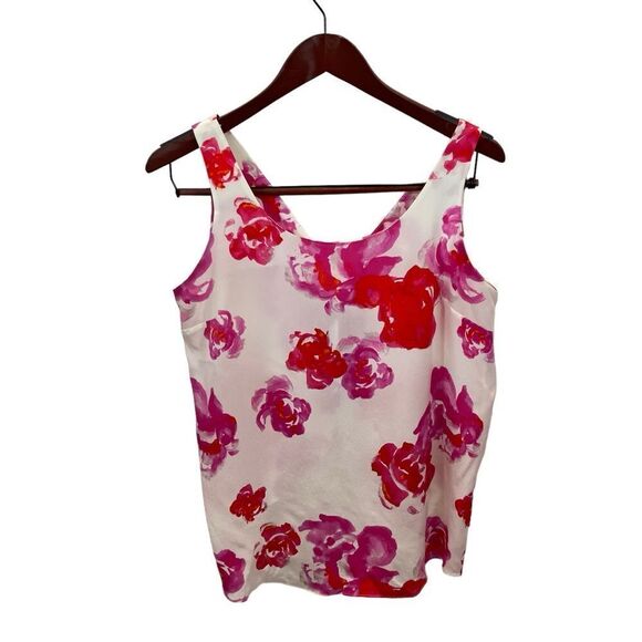 Ladies Amanda Uprichard Whote with Pink Floral With Scalloped Bow Back Large - Picture 5 of 11
